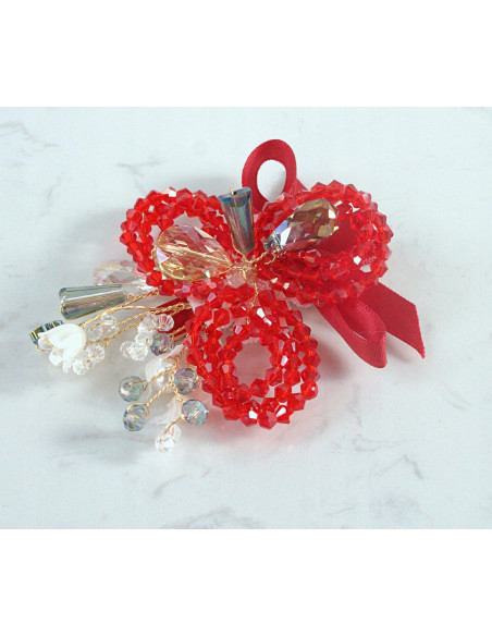 KWIAT Z KRYSZTAŁKAMI KAMIENIE PRZYPINKA OZDOBA GLAMOUR LOLITA AKCESORIA