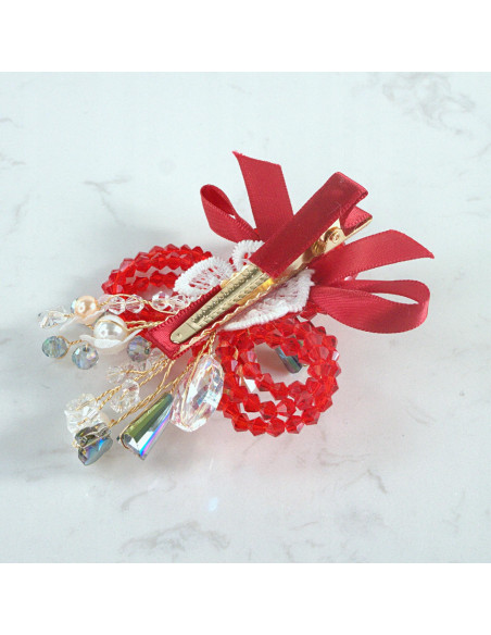 KWIAT Z KRYSZTAŁKAMI KAMIENIE PRZYPINKA OZDOBA GLAMOUR LOLITA AKCESORIA