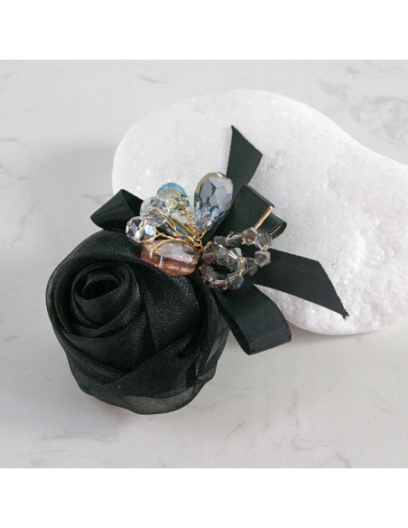 KWIAT RÓŻA z PERŁAMI PRZYPINKA OZDOBA GLAMOUR LOLITA AKCESORIA