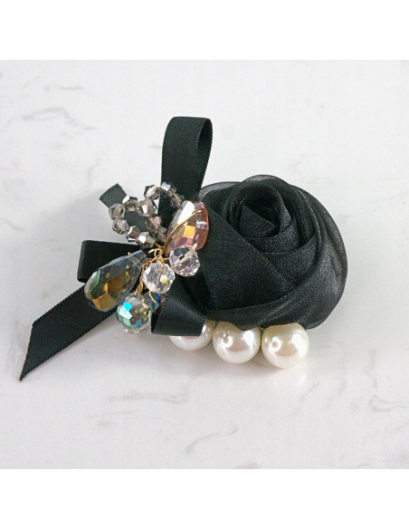 KWIAT RÓŻA z PERŁAMI PRZYPINKA OZDOBA GLAMOUR LOLITA AKCESORIA