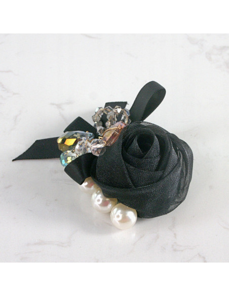 KWIAT RÓŻA z PERŁAMI PRZYPINKA OZDOBA GLAMOUR LOLITA AKCESORIA