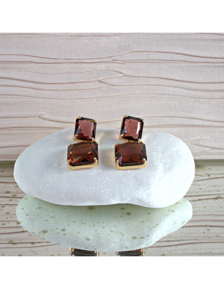 Kolczyki Lolita Accessories KAMIENIE BURGUNDOWE KAMIENIE