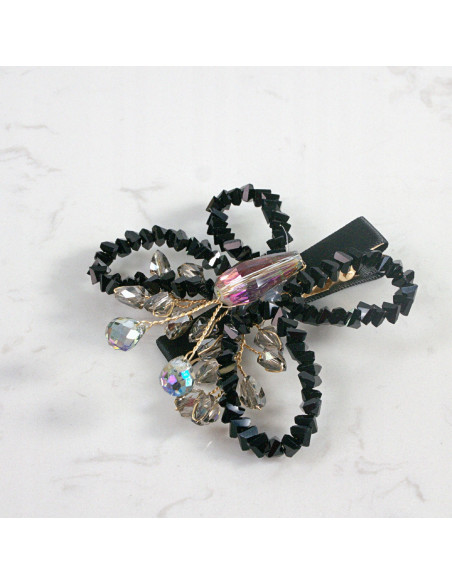 MOTYL z KRYSZTAŁAMI KAMIENIE PRZYPINKA OZDOBA GLAMOUR LOLITA AKCESORIA