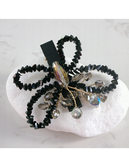 MOTYL z KRYSZTAŁAMI KAMIENIE PRZYPINKA OZDOBA GLAMOUR LOLITA AKCESORIA