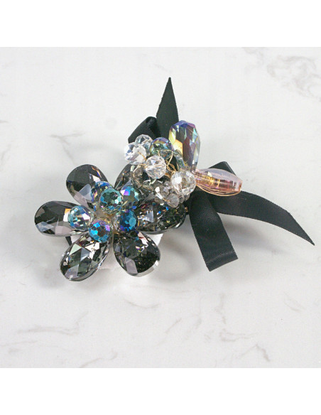 KWIAT z KRYSZTAŁAMI KAMIENIE PRZYPINKA OZDOBA GLAMOUR LOLITA AKCESORIA