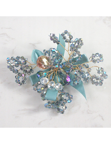 KWIAT z KRYSZTAŁAMI KAMIENIE PRZYPINKA OZDOBA GLAMOUR LOLITA AKCESORIA