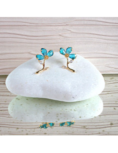 Kolczyki Lolita Accessories KAMIENIE NIEBIESKIE KWIATKI...