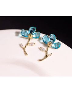 Kolczyki Lolita Accessories KAMIENIE NIEBIESKIE KWIATKI... 2