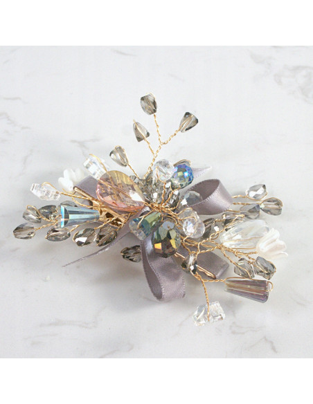 KWIAT z KRYSZTAŁAMI KAMIENIE PRZYPINKA OZDOBA GLAMOUR LOLITA AKCESORIA