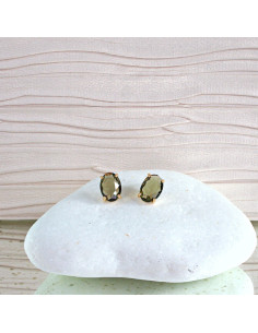 Kolczyki Lolita Accessories BRĄZOWE "BRYLANTY" ELIPSY