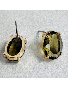 Kolczyki Lolita Accessories BRĄZOWE "BRYLANTY" ELIPSY 2