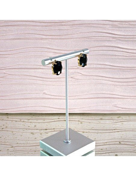 Kolczyki Lolita Accessories BRĄZOWE "BRYLANTY" ELIPSY