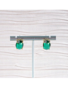 Kolczyki Lolita Accessories ZIELONE "BRYLANTY" ELIPSY 2