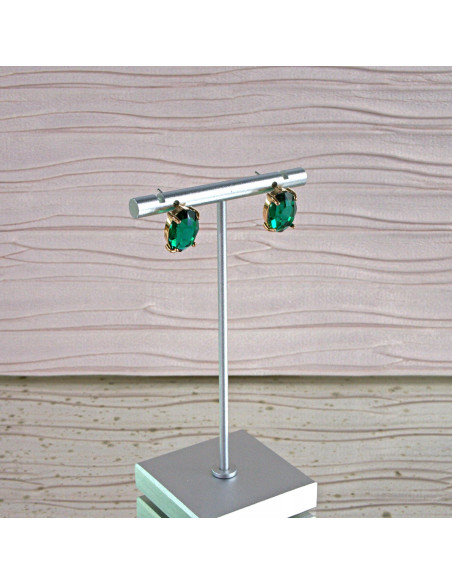 Kolczyki Lolita Accessories ZIELONE "BRYLANTY" ELIPSY