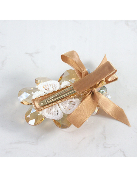 KWIAT z KRYSZTAŁAMI KAMIENIE PRZYPINKA OZDOBA GLAMOUR LOLITA AKCESORIA