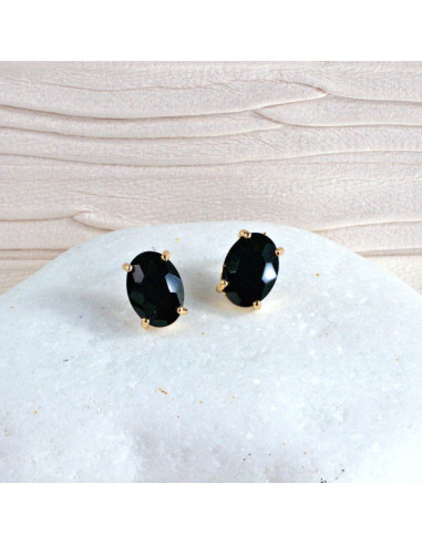 Kolczyki Lolita Accessories CZARNE "BRYLANTY" ELIPSY