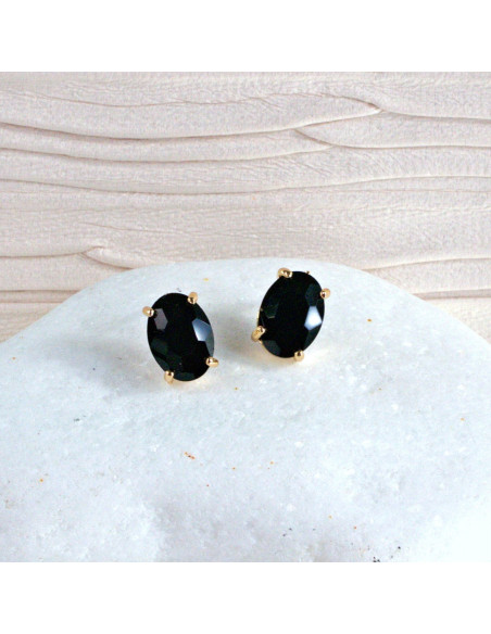 Kolczyki Lolita Accessories CZARNE "BRYLANTY" ELIPSY