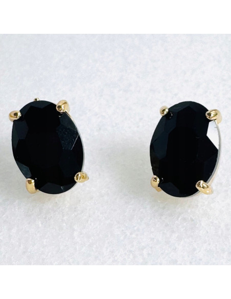 Kolczyki Lolita Accessories CZARNE "BRYLANTY" ELIPSY