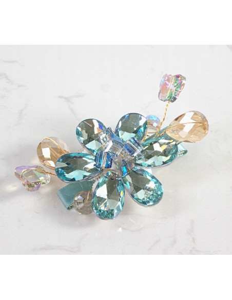 KWIAT z KRYSZTAŁAMI KAMIENIE PRZYPINKA OZDOBA GLAMOUR LOLITA AKCESORIA