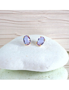 Kolczyki Lolita Accessories FIOLETOWE "BRYLANTY" ELIPSY