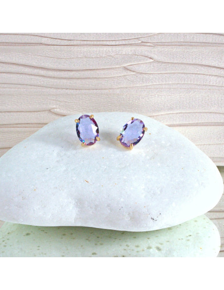 Kolczyki Lolita Accessories FIOLETOWE "BRYLANTY" ELIPSY