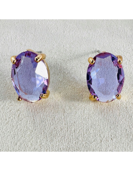 Kolczyki Lolita Accessories FIOLETOWE "BRYLANTY" ELIPSY