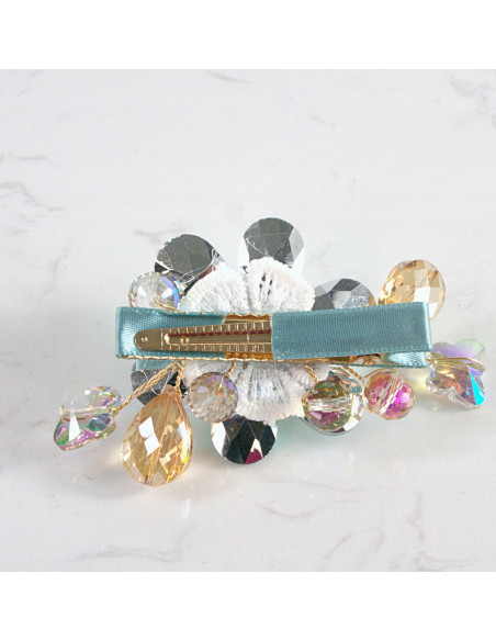 KWIAT z KRYSZTAŁAMI KAMIENIE PRZYPINKA OZDOBA GLAMOUR LOLITA AKCESORIA