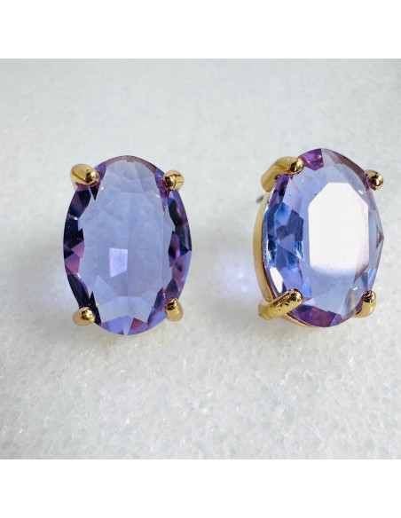 Kolczyki Lolita Accessories FIOLETOWE "BRYLANTY" ELIPSY