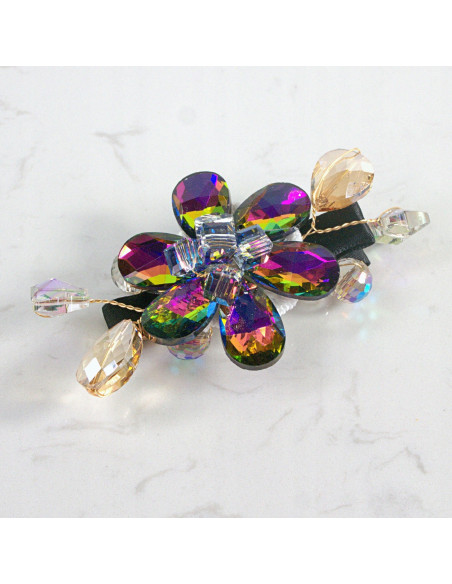 KWIAT z KRYSZTAŁAMI KAMIENIE PRZYPINKA OZDOBA GLAMOUR LOLITA AKCESORIA