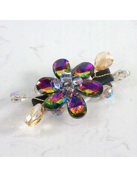 KWIAT z KRYSZTAŁAMI KAMIENIE PRZYPINKA OZDOBA GLAMOUR LOLITA AKCESORIA