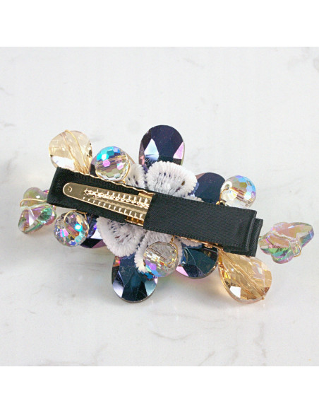 KWIAT z KRYSZTAŁAMI KAMIENIE PRZYPINKA OZDOBA GLAMOUR LOLITA AKCESORIA