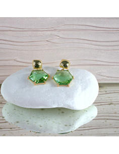 Kolczyki Lolita Accessories srebrny sztyft 925 ZIELONY...