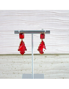 Kolczyki Lolita Accessories srebrny sztyft 925 CZERWONE