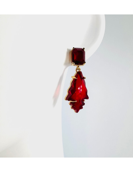 Kolczyki Lolita Accessories srebrny sztyft 925 CZERWONE