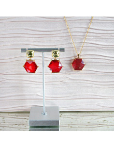 Komplet Naszyjnik z zawieszką STAL CHIRURGICZNA KOLCZYKI...