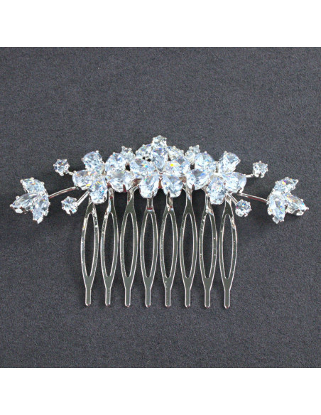 GRZEBIEŃ wsuwany do włosów wtykowy ozdobny KAMIENIE KWIATY Lolita Akcesoria