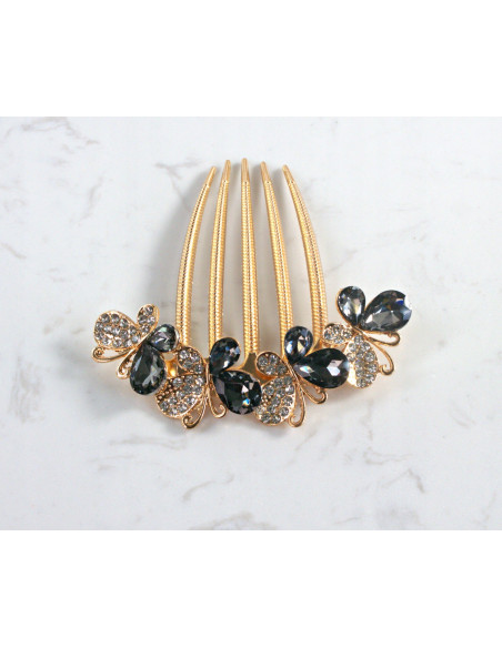 GRZEBIEŃ wsuwany do włosów wtykowy ozdobny Lolita Akcesoria MOTYLKI GRFIT