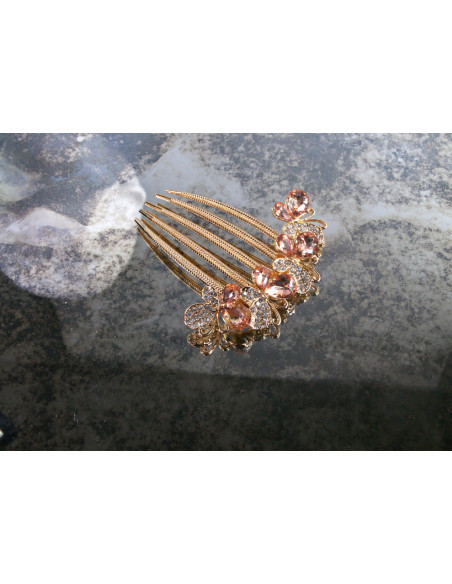 GRZEBIEŃ wsuwany do włosów wtykowy ozdobny Lolita Akcesoria ZŁOTY