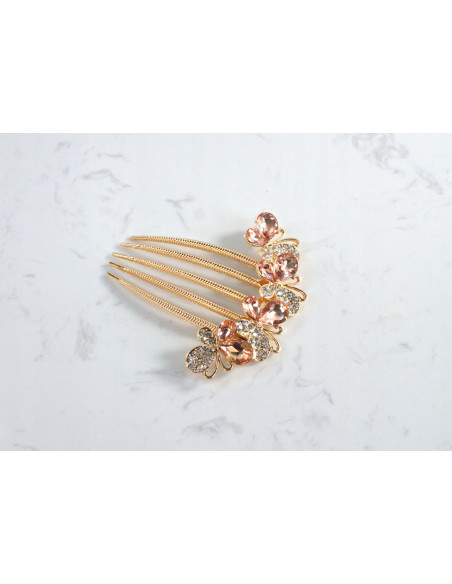 GRZEBIEŃ wsuwany do włosów wtykowy ozdobny Lolita Akcesoria ZŁOTY