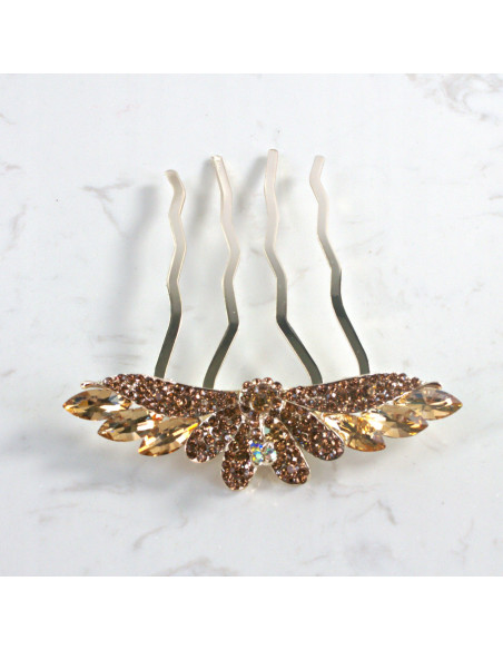 GRZEBIEŃ wsuwany do włosów wtykowy ozdobny PAW Lolita Akcesoria ZŁOTY