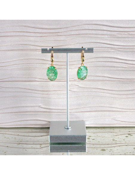 Komplet Naszyjnik z zawieszką STAL CHIRURGICZNA KOLCZYKI "CRACKLE" ELIPSY