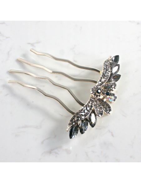 GRZEBIEŃ wsuwany do włosów wtykowy ozdobny PAW Lolita Akcesoria GRAFIT