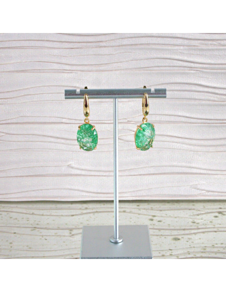 Komplet Naszyjnik z zawieszką STAL CHIRURGICZNA KOLCZYKI "CRACKLE" ELIPSY