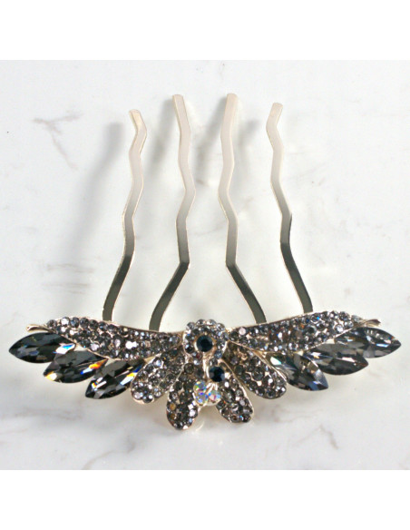 GRZEBIEŃ wsuwany do włosów wtykowy ozdobny PAW Lolita Akcesoria GRAFIT