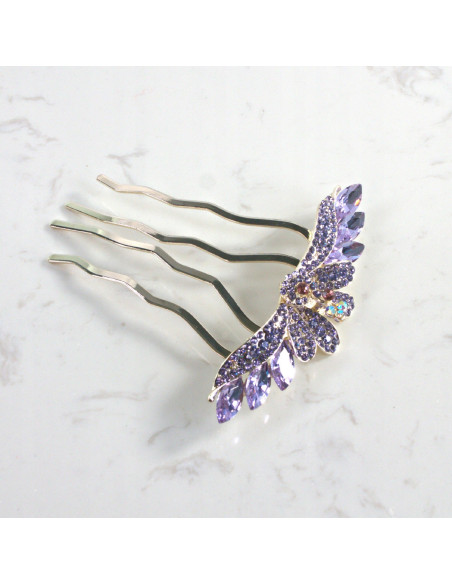 GRZEBIEŃ wsuwany do włosów wtykowy ozdobny PAW Lolita Akcesoria FIOLET