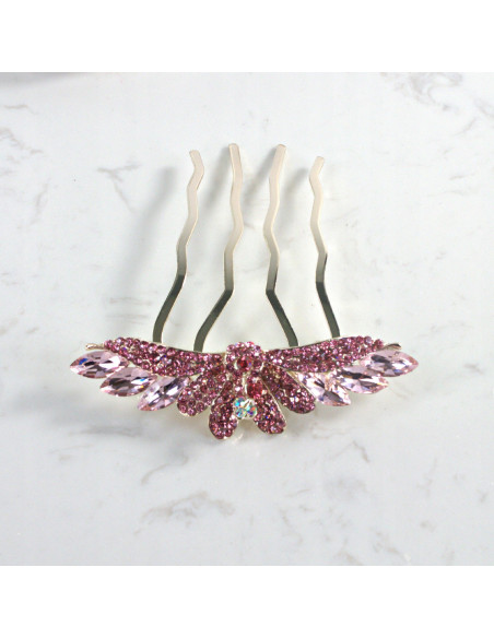 GRZEBIEŃ wsuwany do włosów wtykowy ozdobny PAW Lolita Akcesoria RÓŻOWY