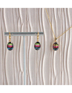 Komplet Naszyjnik z zawieszką STAL CHIRURGICZNA KOLCZYKI...