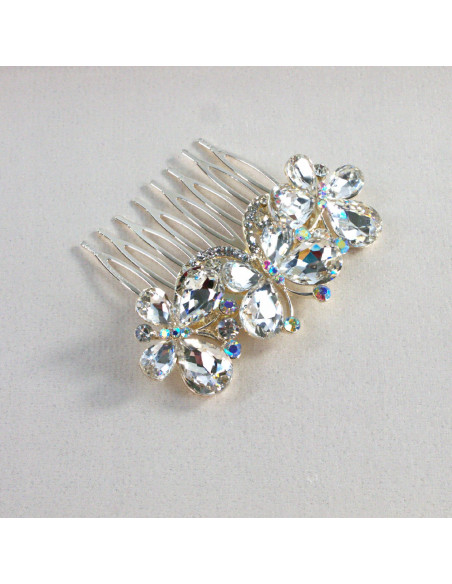 GRZEBIEŃ wsuwany do włosów wtykowy ozdobny MOTYL Lolita Akcesoria CRYSTAL