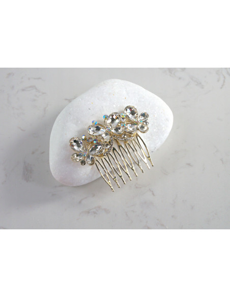 GRZEBIEŃ wsuwany do włosów wtykowy ozdobny MOTYL Lolita Akcesoria CRYSTAL