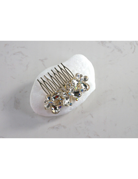 GRZEBIEŃ wsuwany do włosów wtykowy ozdobny MOTYL Lolita Akcesoria CRYSTAL